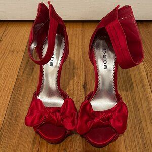 Red Bebe Heels - Size 7